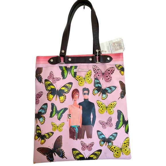 Jordi Labanda Pink European Butterfly Tote Bag - Picture 1 of 10